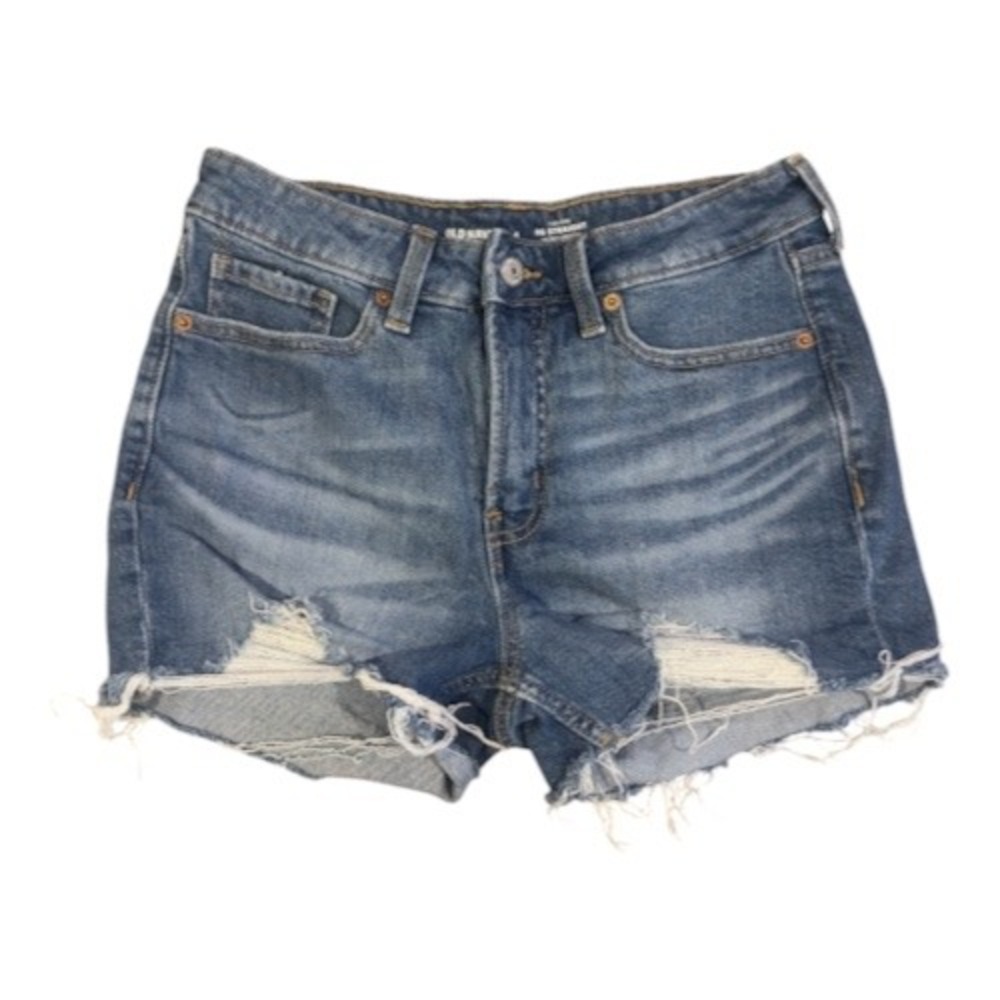 Old Navy OG Straight High Rise Distressed Denim Shorts Blue Size 4 Cut Offs